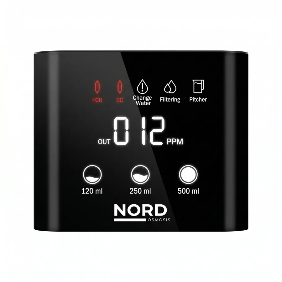 The Osmosis One display reading 012 ppm