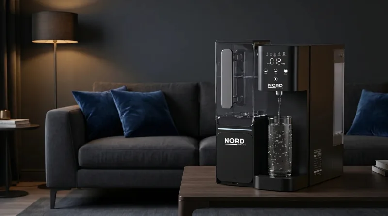 Osmosis One pouring a glass in a dark living room